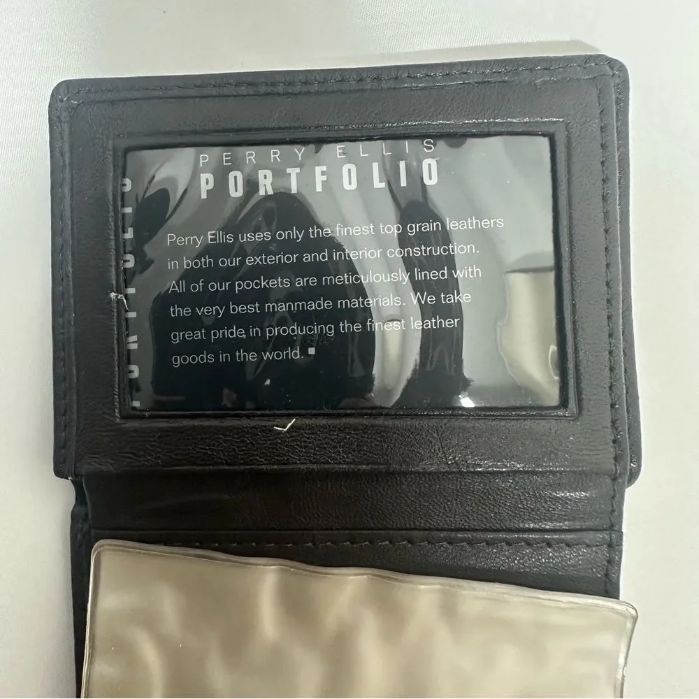 Vintage Perry Ellis Soft Genuine Leather Brown Wallet